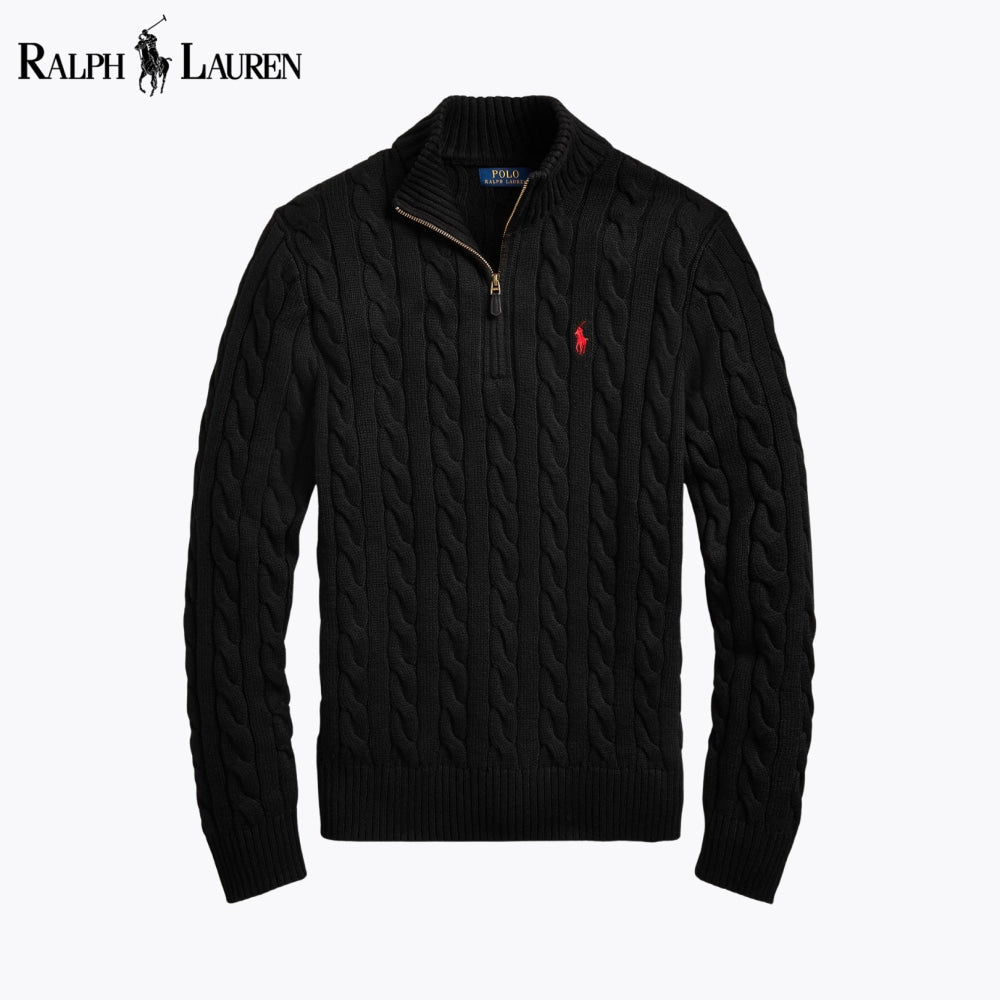 RL Cable-Knit Quarter-Zip Sweater