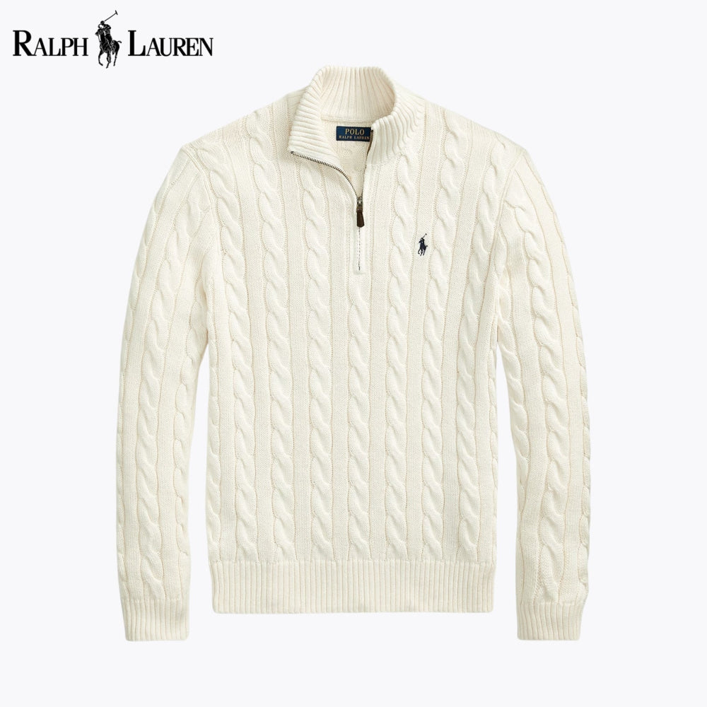 RL Cable-Knit Quarter-Zip Sweater